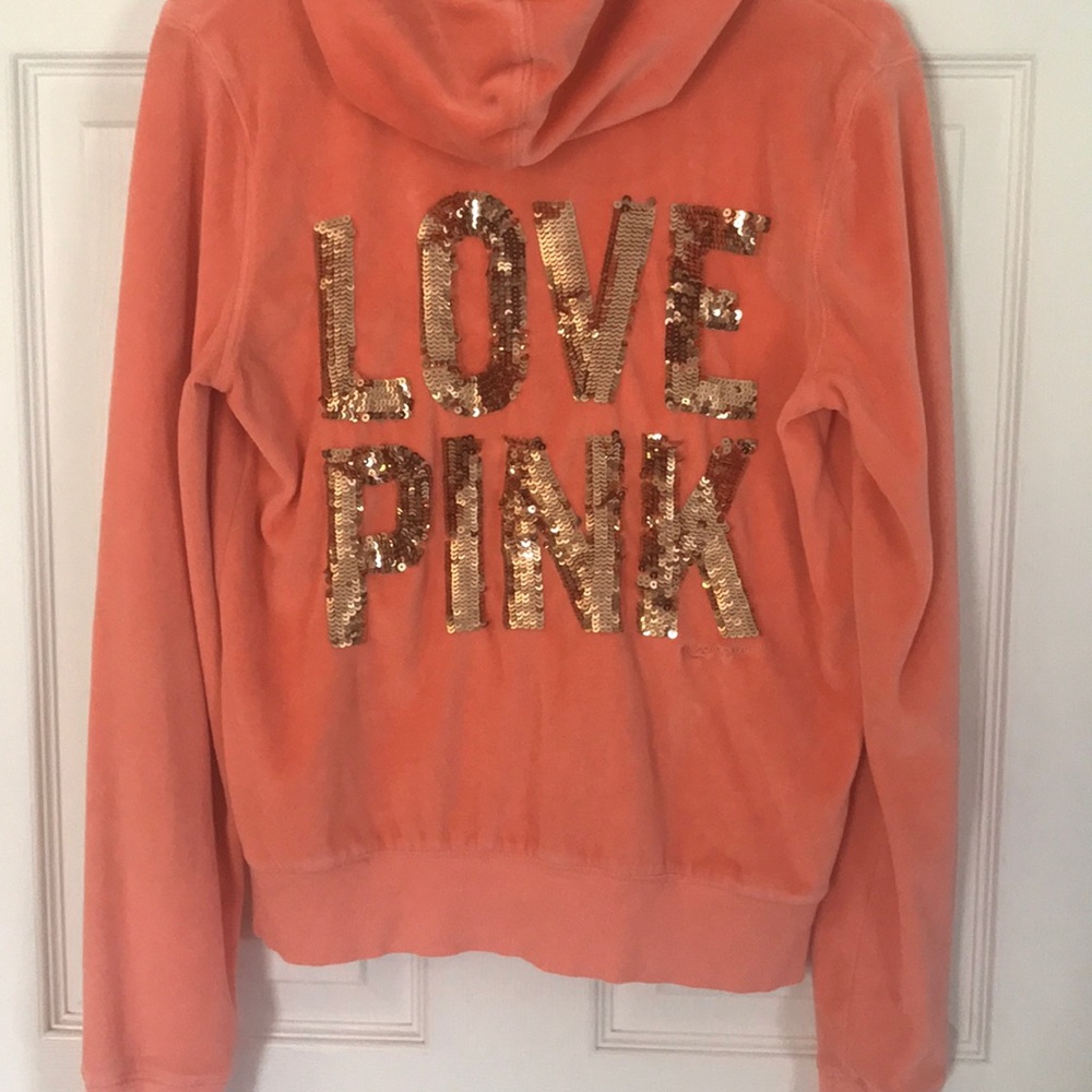 Victoria Secret PINK velvet full zip up hoodie.
